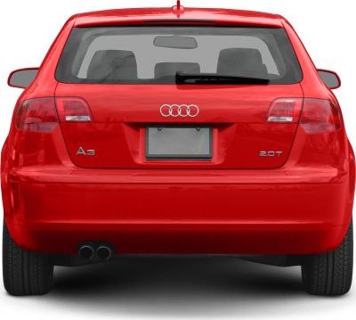 Rear view with tail lights, 2.0T badge, dual exhausts, rear windshield wiper