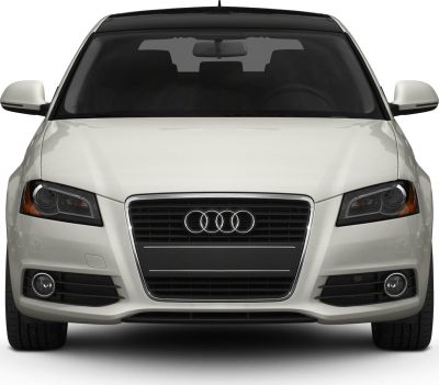 Front grille with Audi rings and sleek headlights design