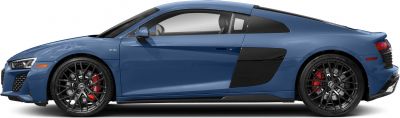 Side profile with V10 badge and black sporty alloy wheels