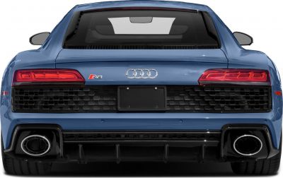 Rear view with distinctive LED tail lights and dual circular exhausts
