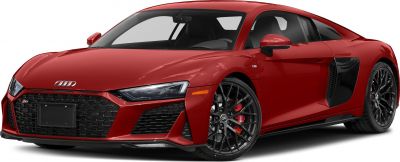 Red sports car front with hex grille and black multi-spoke wheels
