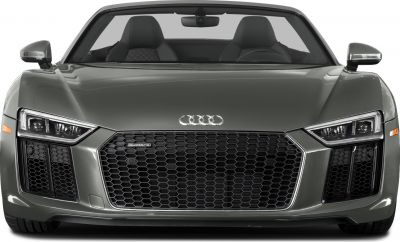 Front view with LED headlights and honeycomb grille