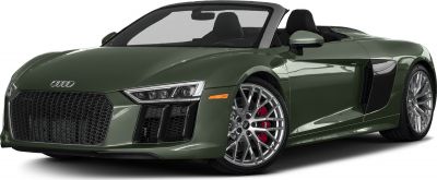 Convertible sports car front with grille, LED lights, and alloy wheels