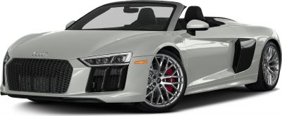 Open-top sports car front with bold grille and aerodynamic side vents