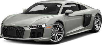 Front three-quarter view with V10 badge and aerodynamic side blades