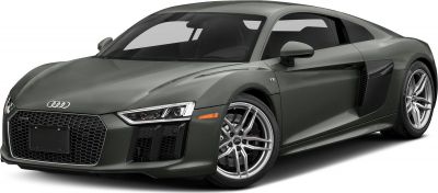 Front and side view of a sleek, V10-engine coupe with aerodynamic details