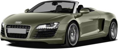 Convertible sports car front view with open roof and aerodynamic design