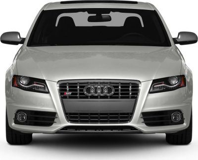 Front view with distinctive grille and headlights