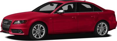 Red sedan side profile with alloy wheels and sleek design