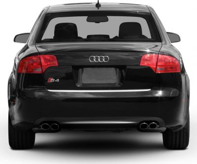 Rear view with quad exhausts, taillights, S4 badge