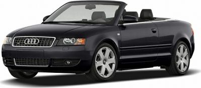 Convertible with sporty front grille and open roof design