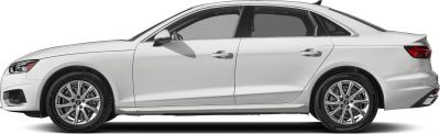 Sedan side profile with multi-spoke alloy wheels