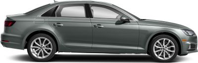 Side profile of a sleek sedan with stylish alloy wheels