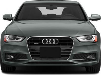 Front view with signature grille and LED headlights