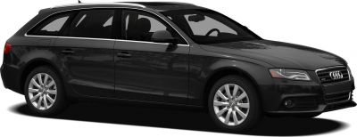 Side profile of a sleek station wagon with alloy wheels and roof rails