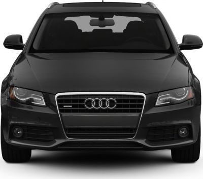 Front view with grille and headlights of a luxury wagon