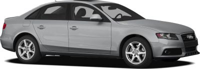Side profile of mid-size sedan with alloy wheels