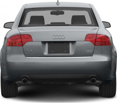 Rear view with dual exhaust and red tail lights