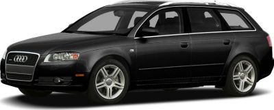 Black Audi A4 wagon side view with alloy wheels
