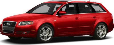 Red wagon with alloy wheels, side and front angle view