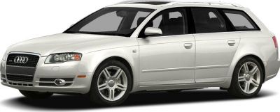 Silver Audi A4 B7 8E Avant station wagon front side profile