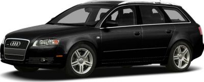 Black station wagon with alloy wheels and roof rails