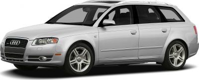 Silver Audi A4 Avant B7 8E wagon side profile and front view