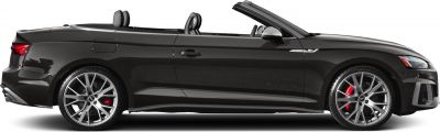 Convertible black sports coupe with alloy wheels and open-top design