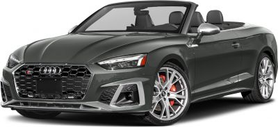 Convertible luxury car with bold grille and sporty alloy wheels