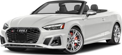 Front-side close-up of a convertible with advanced headlights and sporty alloy wheels.
