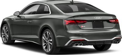 Rear view of a coupe with quad exhaust and sleek taillights