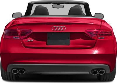 Red convertible rear with quad exhaust and LED taillights