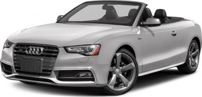 Convertible car with distinctive front grille and alloy wheels