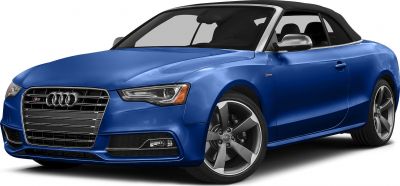 Convertible blue luxury vehicle with prominent front grille and alloy wheels
