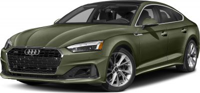 Front angle showing hexagonal grille and LED headlights on a sportback