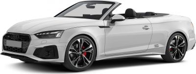 White convertible with sporty alloy wheels and modern front grille