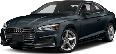 Front grille and LED headlights of a modern coupe