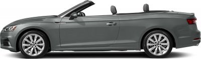 Side view of a sporty convertible with alloy wheels and roof down