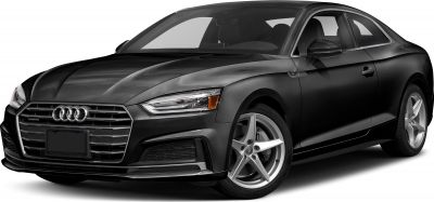 Front-side profile of a black modern sedan with LED headlights and five-spoke alloy wheels