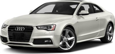 Front side view of a coupe with LED headlights and alloy wheels