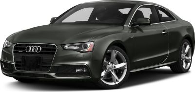 Front and side view of coupe with alloy wheels and angular headlamps