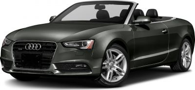 Convertible front view with alloy wheels and modern headlights
