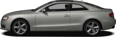 Aerodynamic side profile with alloy wheels and two-door coupe design
