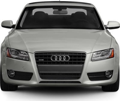 Close-up front view showing grille and headlights