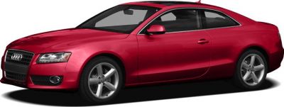 Red sporty coupe with sleek side profile and alloy wheels