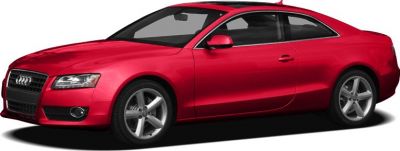 Red coupe with panoramic sunroof and five-spoke alloy wheels