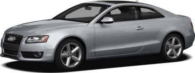 Side view of a sleek silver two-door coupe with alloy wheels