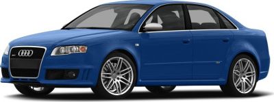 Sporty blue sedan with multi-spoke alloy wheels and four-door body.
