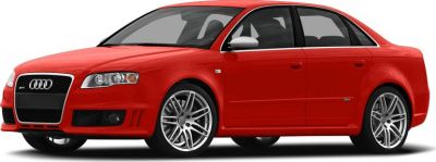 Red sedan with sporty alloy wheels and sleek profile