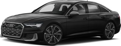 Side-front view of black luxury sedan with LED headlights and alloy wheels